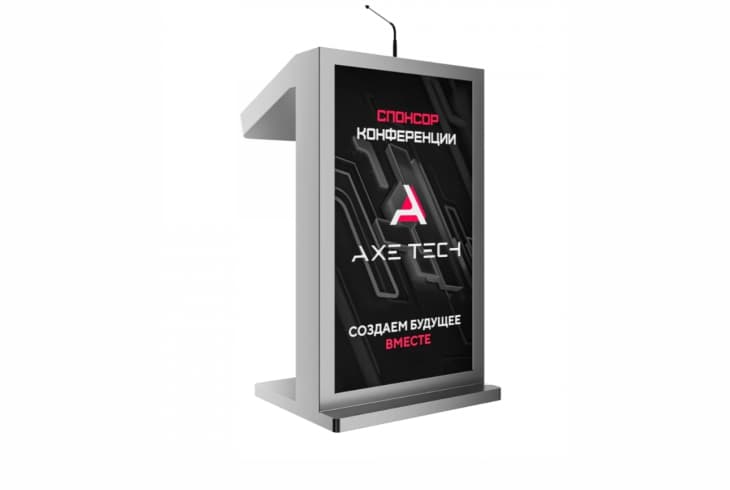  Фото интерактивная трибуна axetech 27" double с рекламным дисплеем - фото 2
